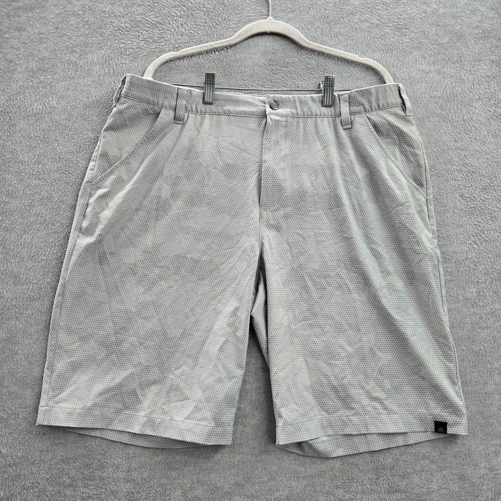 Adidas Activewear Shorts 38 Gray Polka Dot Golf Chino Performance